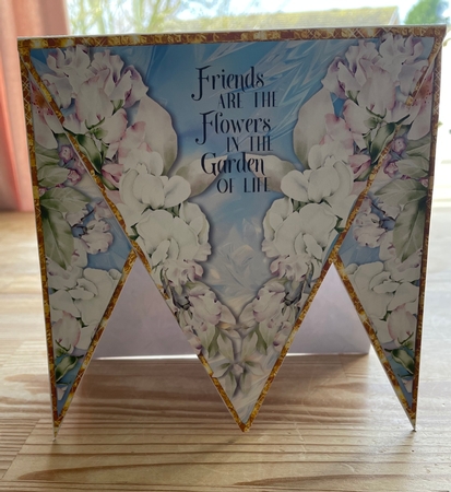 3 Point Gold Edged Floral Card by Doreen Bell