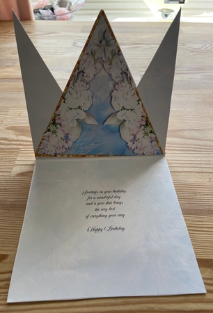 3 Point Gold Edged Floral Card by Doreen Bell