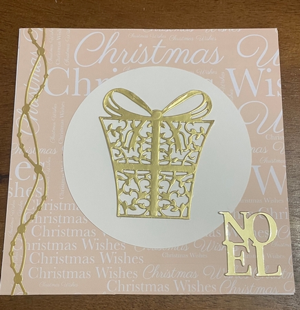 Christmas Wishes Word Backing Paper on Light Beige Background by Doreen Bell