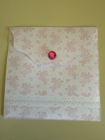 Pink Camellia Shaped Decoupage Card with Envelope and Various Sentiments by Doreen Bell