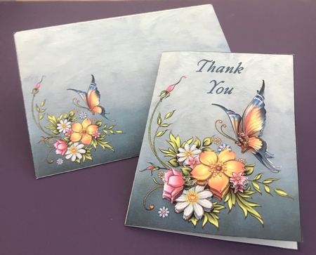 Mini Thank You Butterfly and Flowers by Doreen Bell