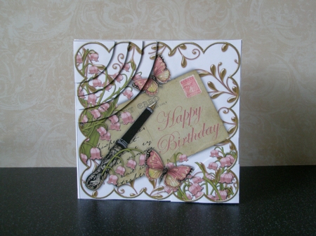 Cream Roses If Friends Were 8in Scallop Decoupage Topper by Doreen Bell