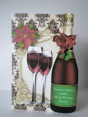 Christmas Cheer Over the Edge Card - Cream by Doreen Bell