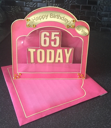 3D Ages 15 to 105 Birthday Single Window Pop Up Card by Doreen Bell