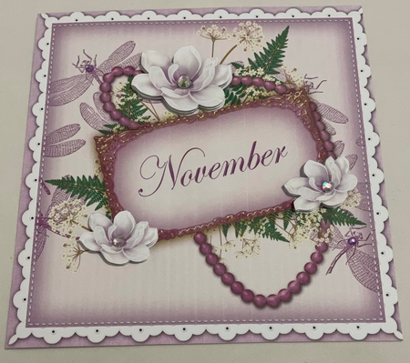 Lilac Magnolia November 8in Vintage Decoupage Topper by Doreen Bell