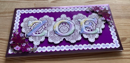 Dl Lace Heart "zoe" Card Topper with Decoupage by Doreen Bell