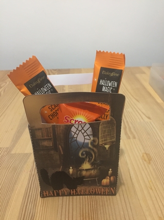 Black Cat Halloween Treat Bag by Doreen Bell