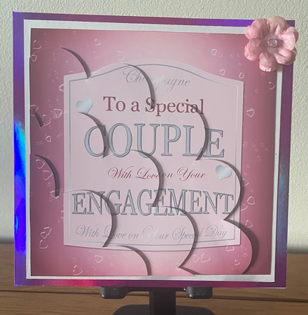 Engagement Champers Label Shell Edged Corner Stacker by Doreen Bell