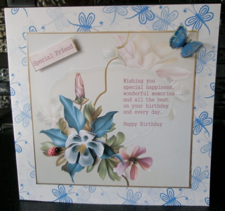 Blue Flowers Card and Decoupage by Doreen Bell
