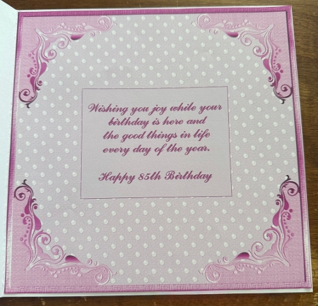 Happy 85th Birthday Pink Insert by Doreen Bell