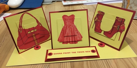 Ladies triple easel card by Doreen Bell