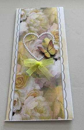 Elegant Floral Butterfly - Yellow - Gift Voucher Pocket/Money Wallet by Doreen Bell