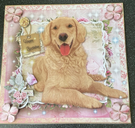 Happy Birthday  Golden Retriever by Doreen Bell