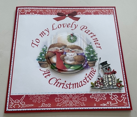 MY LOVELY PARTNER AT CHRISTMAS & REALISTIC DIAMANTE SNOWMAN by Doreen Bell