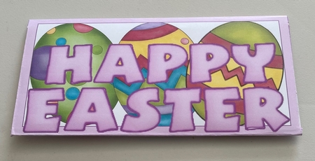 Brightly Painted Eggs Money Wallet Purple by Doreen Bell