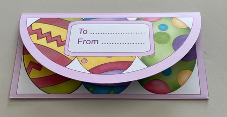 Brightly Painted Eggs Money Wallet Purple by Doreen Bell