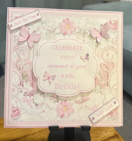 Decoupage 95th Birthday 3D Quick Card by Doreen Bell