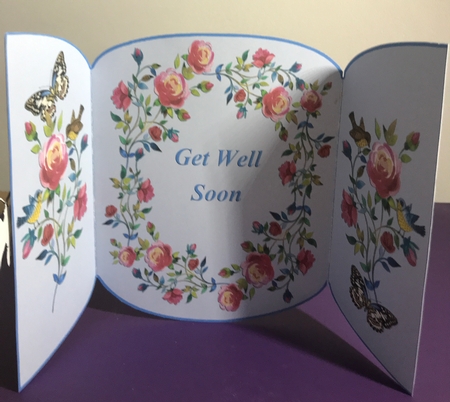 Rambling Roses 3 Panel Gatefold Card Kit - Get Well Soon by Doreen Bell