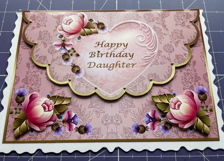Scalloped Edge Happy Birthday Daughter Topper by Doreen Bell