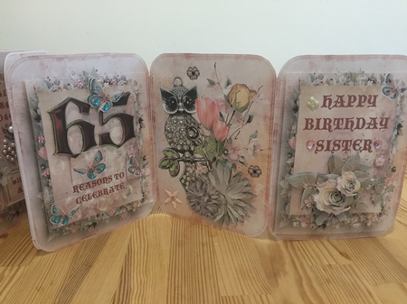 DOREENS SISTER 65th XXL CONCERTINA BIRTHDAY CARD by Doreen Bell