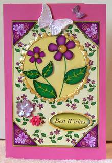 Bright Purple Flowers Card Front by Dorothy Manchester