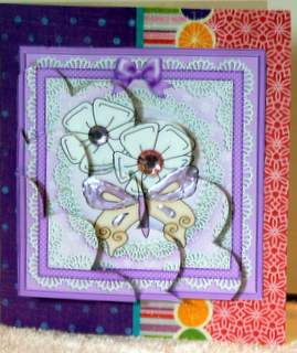 Fluttery Butterfly & Daisies - Shell Edged Corner side stacker by Dorothy Manchester