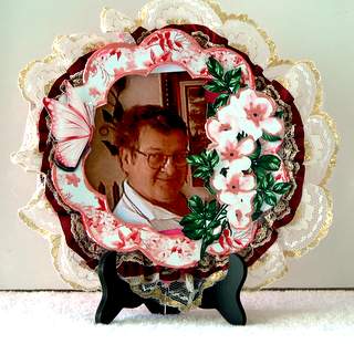 Wild Roses and Butterflies Decoupage Frame by Dorothy Manchester