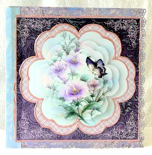 Lilac Wildflowers & Butterfly 8x8 Card Front by Dorothy Manchester