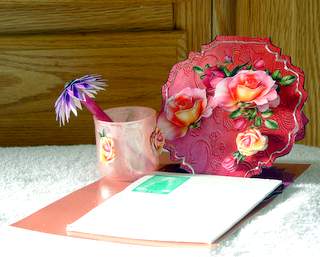 Romantic Roses Easel Card by Dorothy Manchester