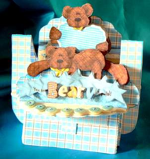 Beary Special Blue 3D Shelf Card Kit by Dorothy Manchester