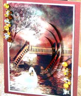 Swan Fantasy Oval Pyramage by Dorothy Manchester