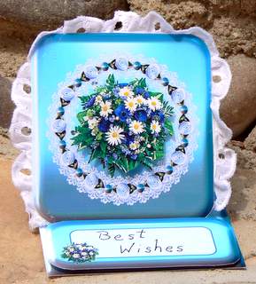 Blue Easel Greeting Card by Dorothy Manchester