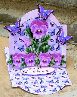 Purple Floral Easel Card by Dorothy Manchester