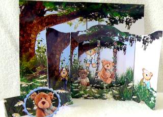 Teddy Bear's Picnic Shadow Box Card & Belly Band by Dorothy Manchester