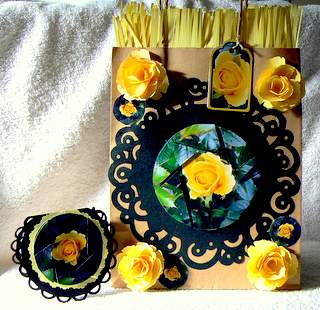 Single Yellow Rose Circle Camera Eye Stacker by Dorothy Manchester
