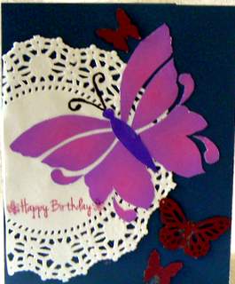 Ruby-red Hot-pink Butterfly by Dorothy Manchester