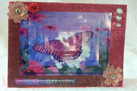 Orange Butterfly Pyramid Card Sheet by Dorothy Manchester