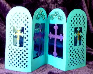 Cross Religious Screen Card No5 Christenings Sympathy by Dorothy Manchester