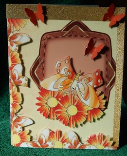 Orange Floral Butterfly Cut and Fold Card by Dorothy Manchester