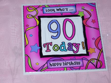 90th Birthday Quick Card with Pyramage by Dorothy Sufrin