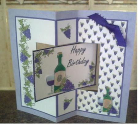 Birthday Wine Swing Card by Dorothy Wreford