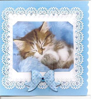 Square Pearls and Lace Card Front or Insert by Dorothy Wreford