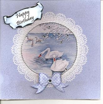 Square Pearls and Lace Card Front or Insert by Dorothy Wreford