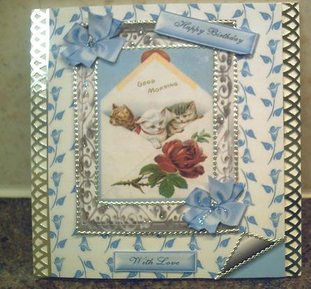 Gorgeous Cuddly Kittens in Pretty Frame A4 Topper by Dorothy Wreford