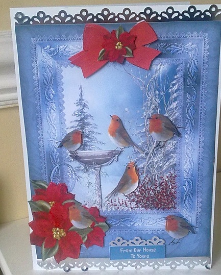 Christmas Robins Talking a Bath  by Dorothy Wreford