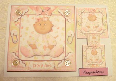 Baby Girl 8x8 Topper - Ethnic Baby by Edna Pattison