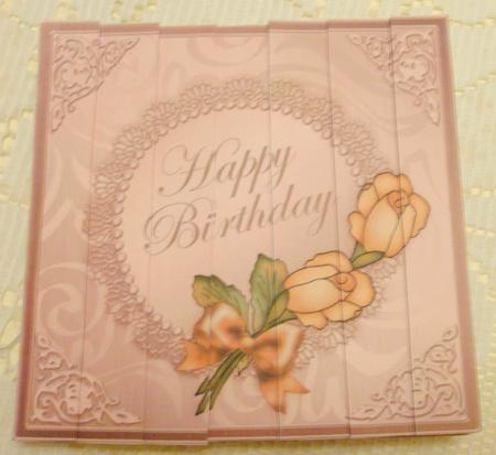 Roses and Metallic Lace Quick Card with Side Stacker by Edna Pattison