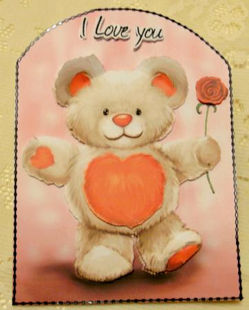 Valentine Thready Bear A4 Card Topper by Edna Pattison