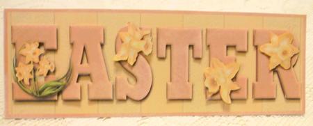 Spring Daffodils Easter Large Dl Card Front with Decoupage by Edna Pattison