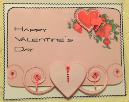 Pink Valentine's Card Topper by Edna Pattison